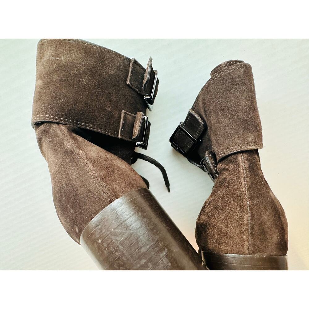 Aquatalia "Irene" Weatherproof Chestnut Brown Suede Boots - Size 7.5 - Picture 6 of 8